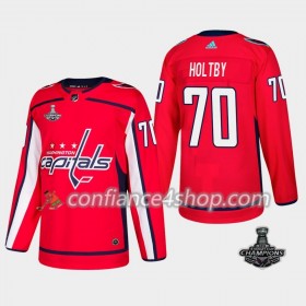 Adidas Maillot de Hockey Washington Capitals Braden Holtby 70 Rouge 2018 Stanley Cup Champions Authentic - Homme